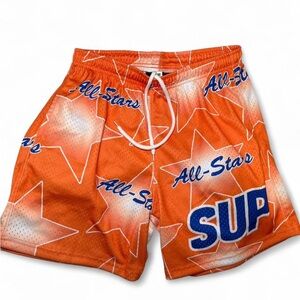 SUP All-Stars Shorts Orange/Blue Menswear Drawstring Shorts - Brand New